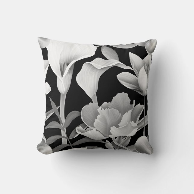 Tropical Flower Leaf: Seamless Pattern Cushion (Front)