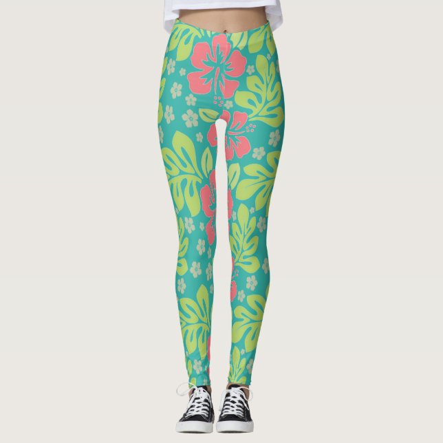 Tropical Flower Leggings (Front)