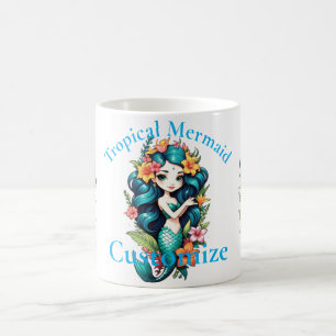 Tropical Flower Mermaid Thunder_Cove Coffee Mug