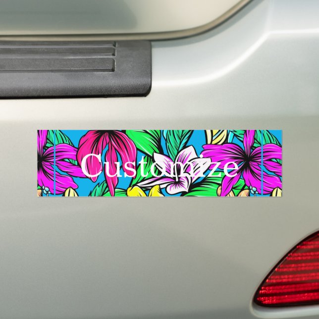 Tropical Flower Mix Thunder_Cove Bumper Sticker (On Car)