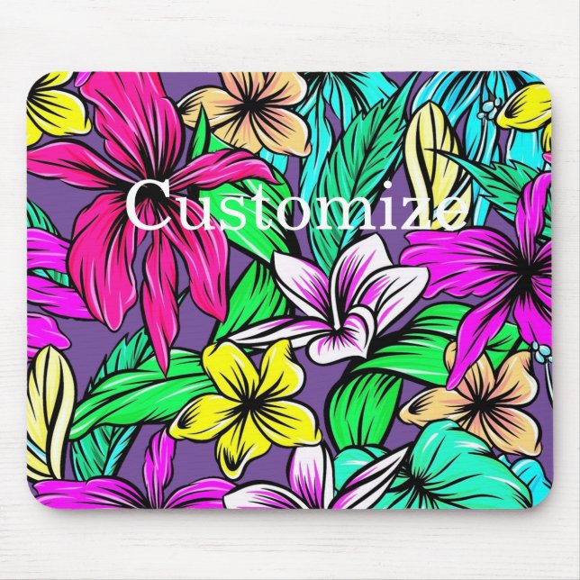 Tropical Flower Mix Thunder_Cove Mouse Pad (Front)