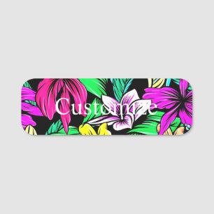 Tropical Flower Mix Thunder_Cove Name Tag