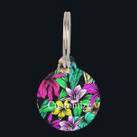 Tropical Flower Mix Thunder_Cove Pet Tag<br><div class="desc">A colourful blend of various tropical or jungle flowers to customise,  personalise by changing to your name</div>