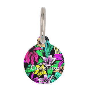 Tropical Flower Mix Thunder_Cove Pet Tag