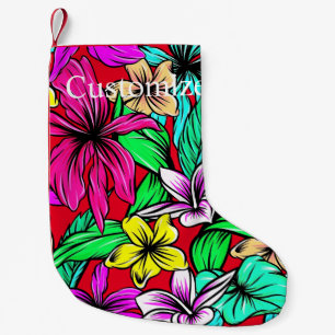 Tropical Flower Mix Thunder_Cove Small Christmas Stocking