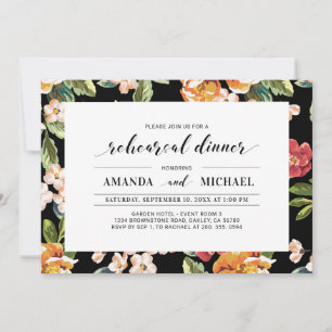 Tropical Flower   Modern Wedding Rehearsal Dinner Invitation