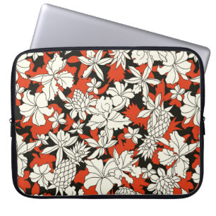 Tropical flower pattern laptop sleeve