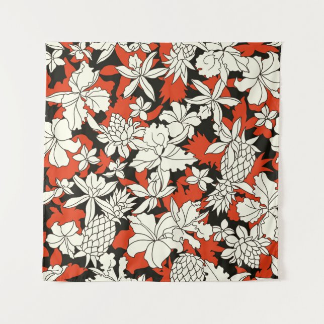 Tropical flower pattern tapestry (Front)
