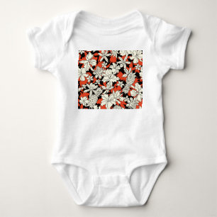 Tropical Flower Seamless Exotic Pattern Baby Bodysuit