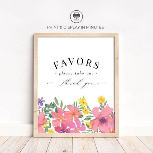 Tropical Flower Shower Favours Sign (Creator Uploaded)