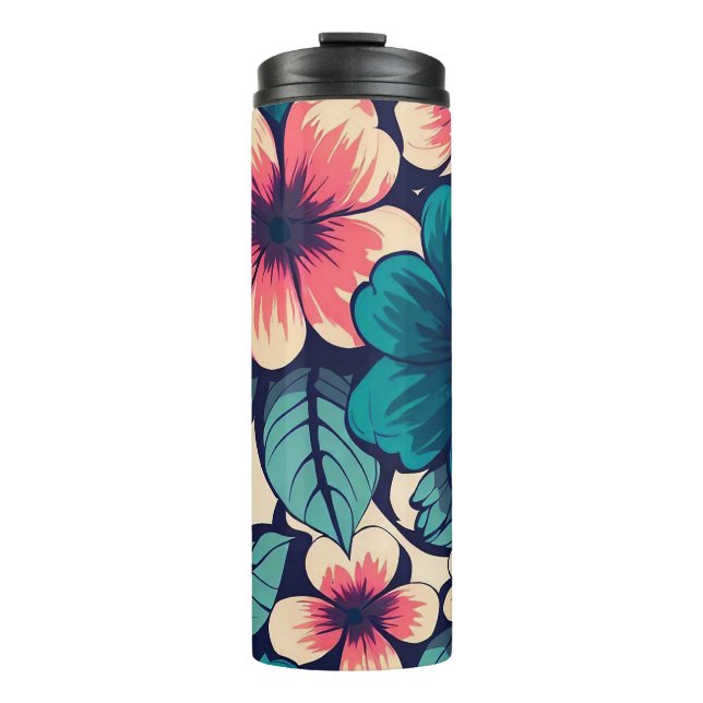 Tropical Flower Thermal Tumbler (Front)