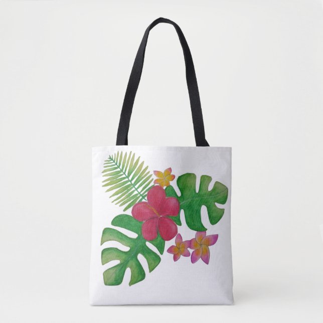 Tropical flower tote bag (Front)