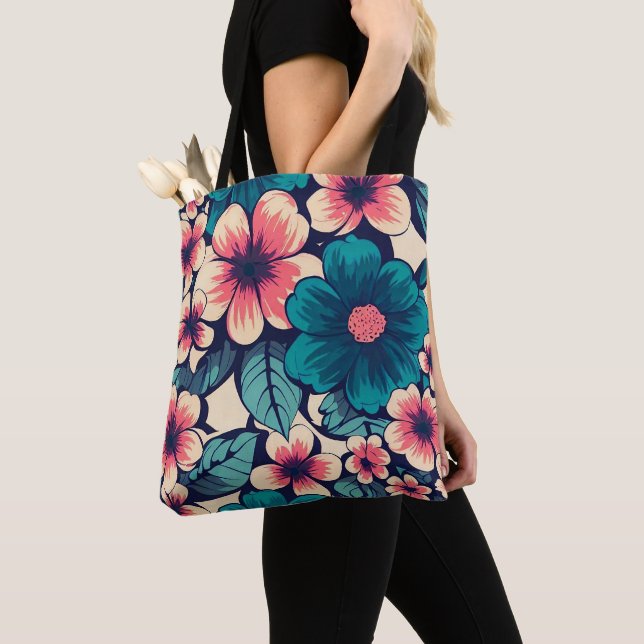 Tropical Flower Tote Bag (Close Up)
