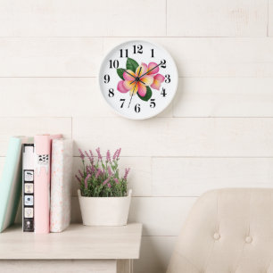 Tropical Flower Wall Clock