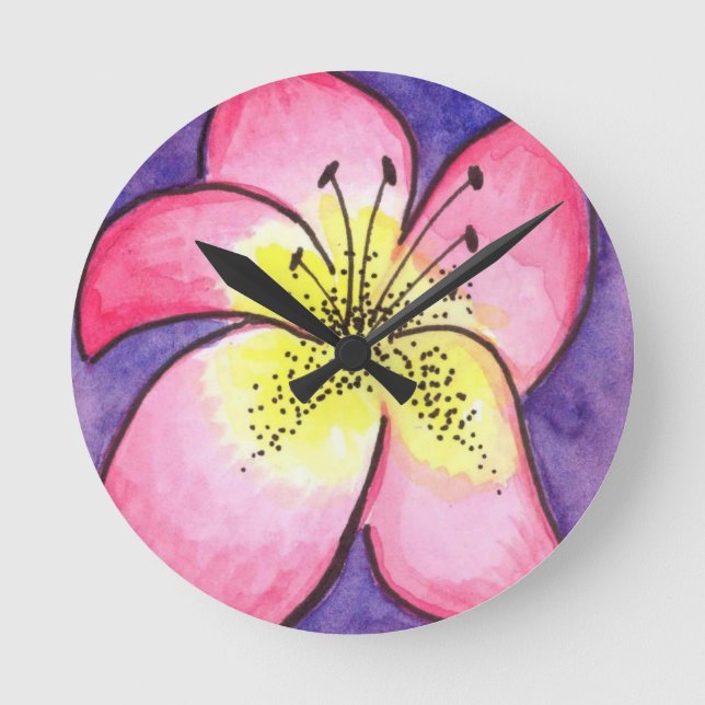 Tropical Flower Wall Clock (Front)