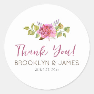 Tropical Flower Wedding Stickers Round