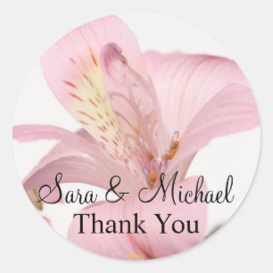 Tropical Flower Wedding Thank You Label