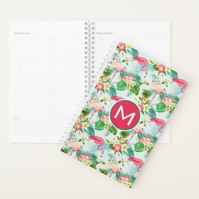 Tropical Flowers And Birds | Add Your Initial Planner (Display)
