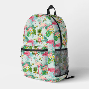 Tropical Flowers And Birds Printed Backpack