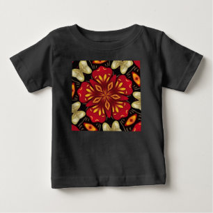 Tropical Flowers And Butterflies Mandala Baby T-Shirt