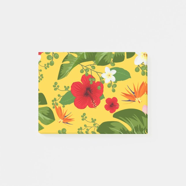 Tropical Flowers Background 10 Post-it Notes (Front)