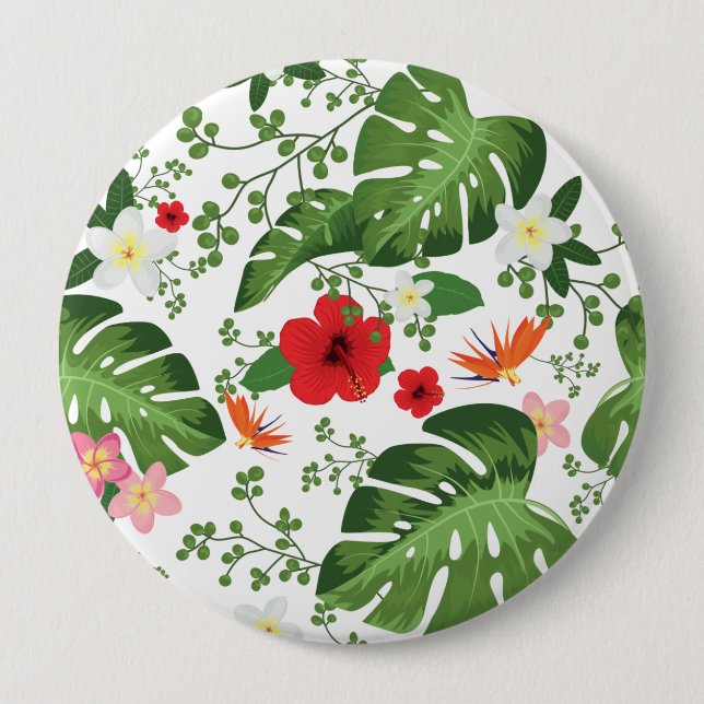 Tropical Flowers Background 2 10 Cm Round Badge (Front)