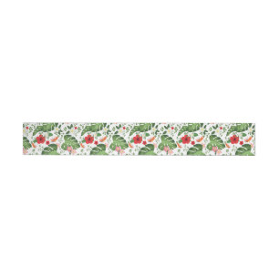 Tropical Flowers Background 2 Wrap Around Label