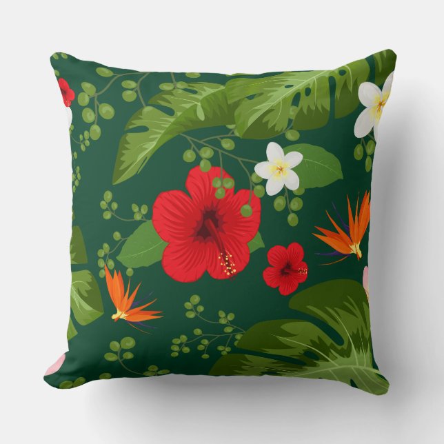 Tropical Flowers Background 8 Cushion (Front)