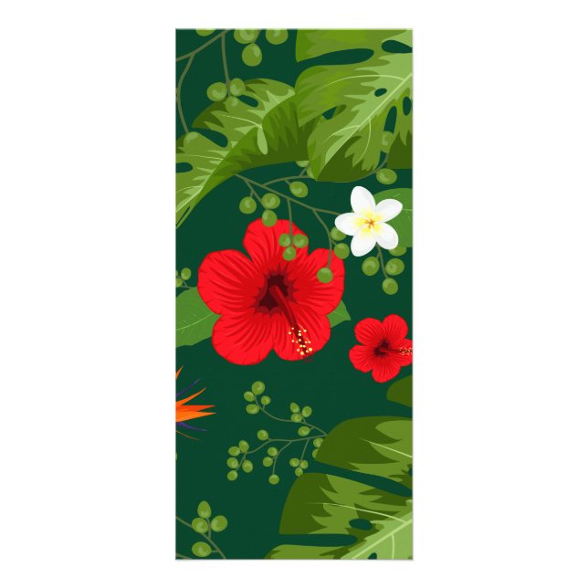 Tropical Flowers Background 8 Rack Card (Front)