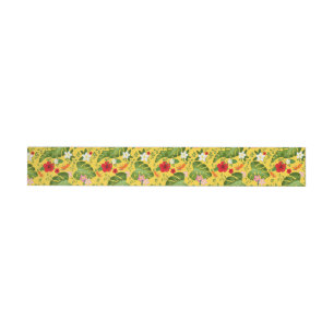 Tropical Flowers Background 9 Wrap Around Label