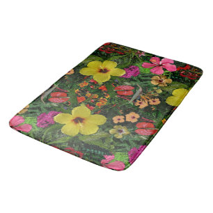 Tropical Flowers Bath Mat