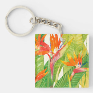 Tropical Flowers   Bird of Paradise Key Ring