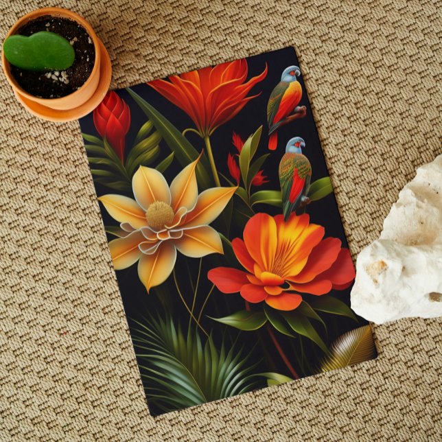 Tropical Flowers & Birds | Modern Haeckel Greeting Card (Creator Uploaded)