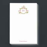 Tropical flowers & birds monogrammed Notepad<br><div class="desc">Monogrammed, Tropical notepad design featuring watercolor illustrations pink flamingos and tropical flowers. Nice for reminder notes! These notepad makes beautiful letterhead Customise with your name by "Edit this design template" boxes on the right hand side of the item, or click the blue "Customise it" button to arrange the text, change...</div>