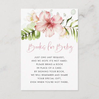 Tropical Flowers Books for Baby Card, Book Request Enclosure Card