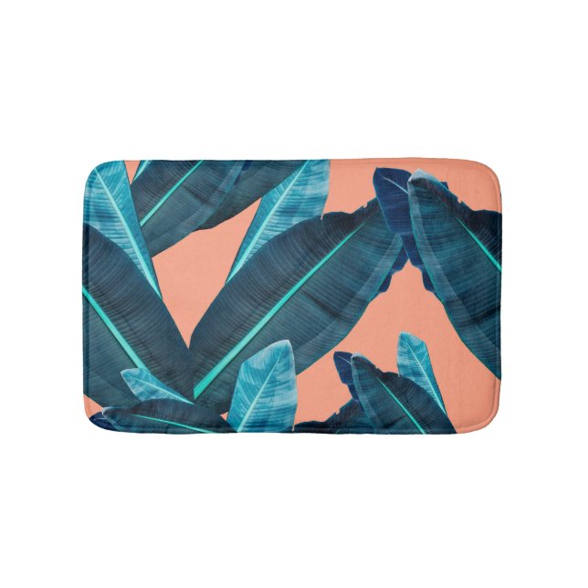Tropical flowers, botanical seamless background. bath mat (Front)