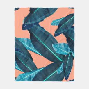 Tropical flowers, botanical seamless background. fleece blanket