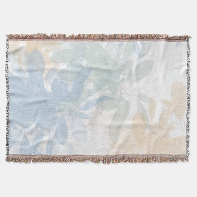 Tropical Flowers Botanical Throw Blanket (Front)