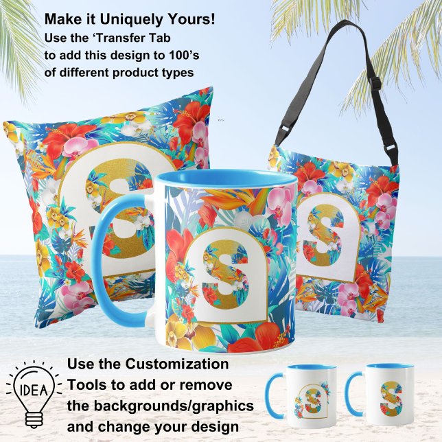Tropical Flowers Bridal Party Gifts Bridesmaid Mum Crossbody Bag (Creator Uploaded)