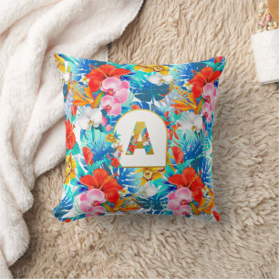 Tropical Flowers Bridal Party Gifts Bridesmaid Mum Cushion