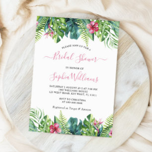 Tropical Flowers Bridal Shower Invitation
