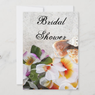 Tropical Flowers Bridal Shower Invitations