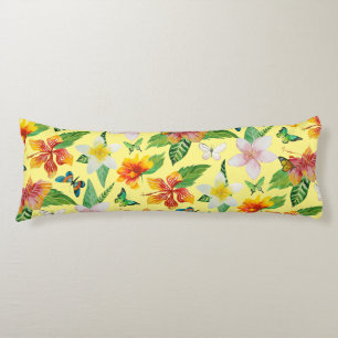 Tropical Flowers & Butterflies pattern Body Cushion