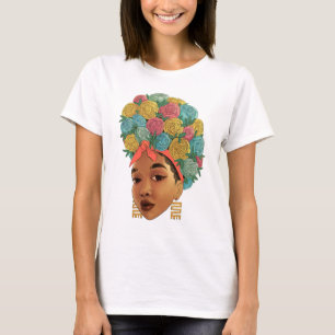 Tropical Flowers Caribbean Girl T-Shirt