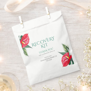 Tropical Flowers Classy Wedding Recovery Kit Favor Favour Bag