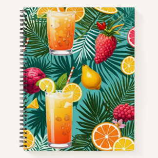 Tropical flowers, colourful fruits Spiral noteboo Notebook