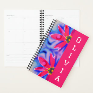tropical flowers colourful watercolor art planner