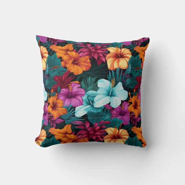 Tropical Flowers Cushion (Front)