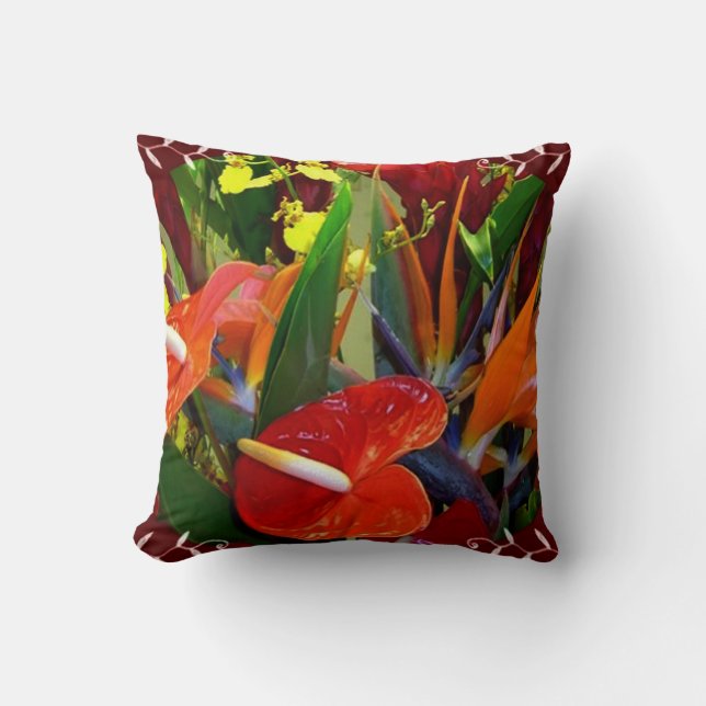 Tropical flowers cushion (Front)