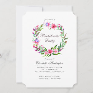 Tropical flowers. Destination bachelorette party Invitation